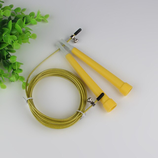 Adjustable Speed Jump Rope Steel Wire Skipping Skip Fitness Crossfit Exercise Workout 3 Meters Home Gym And Exercise Equipment: Yellow