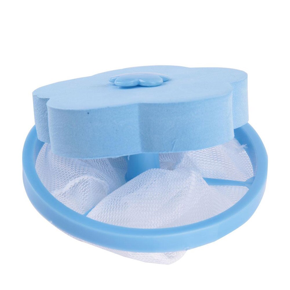 Reusable Washing Machine Floating Lint Mesh Bag Portable Washer Lint Catcher MU8669: Blue-1 pcs
