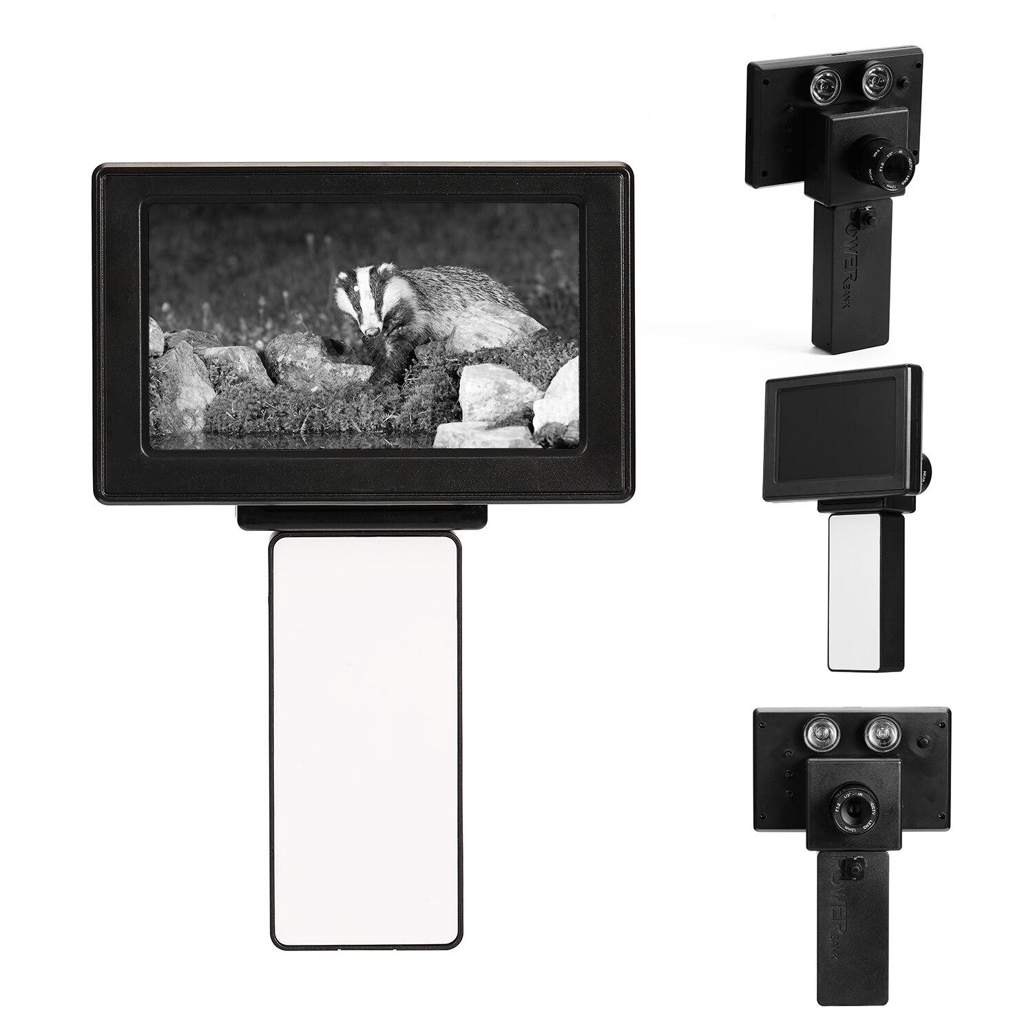 Handheld Infrared Night Vision Device Infrared Illuminated Night Vision Screen with 12mm Lens and 2pcs Infrared Fill Lights