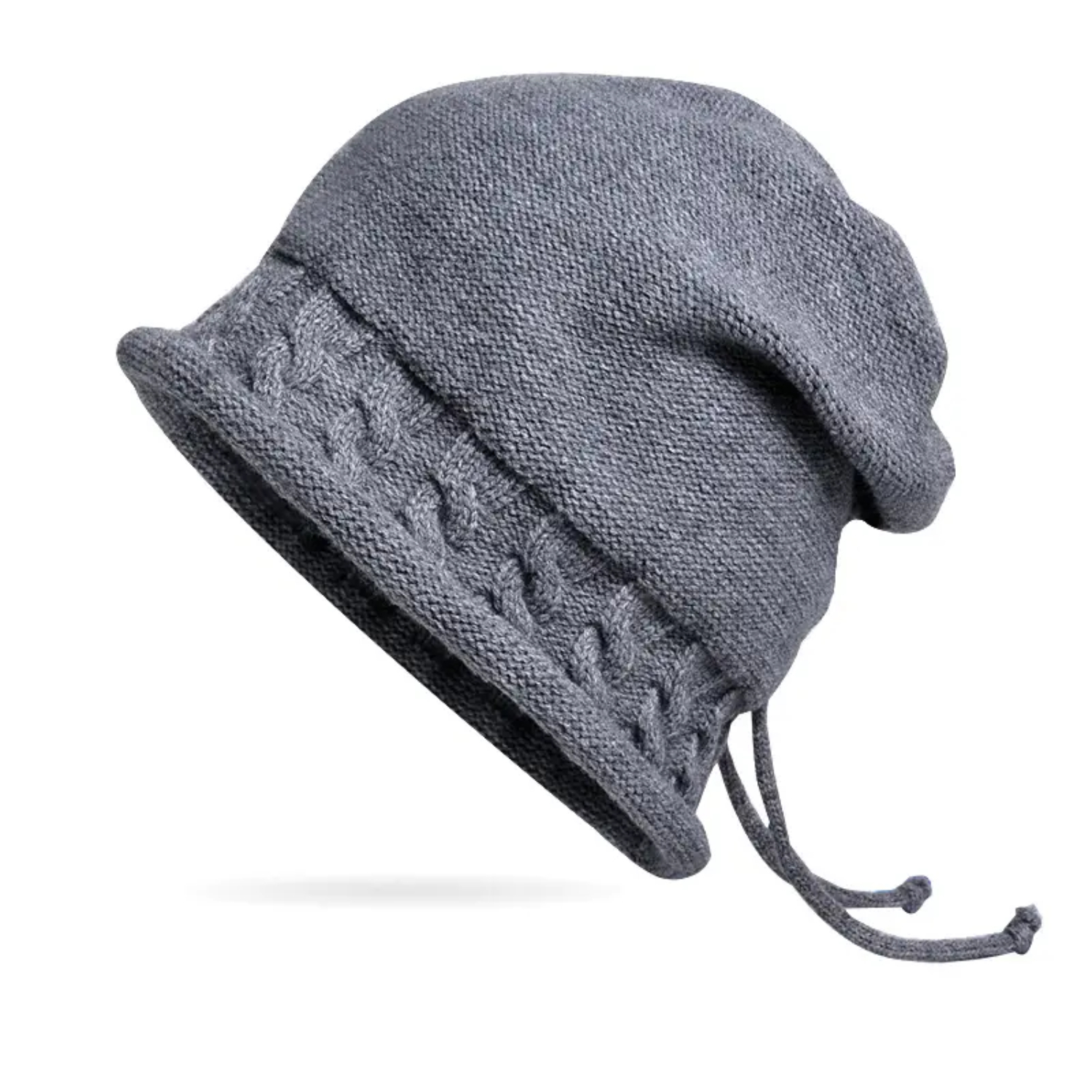 Vintage jaren 1920 dames winter gebreide emmerhoed: stijlvolle ronde rand, modieuze effen kleur, eenvoudige en warme muts: Lavendel