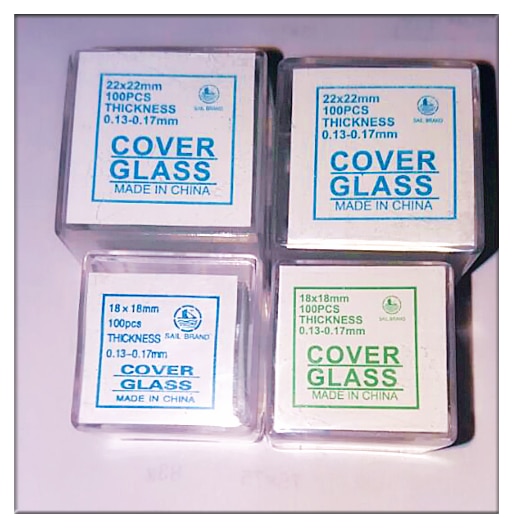 7101-50 Pieces of Pre-Cleaned Blank Microscope Slides and 100 Pieces of 22x22mm Square Coverslips Cover Glass