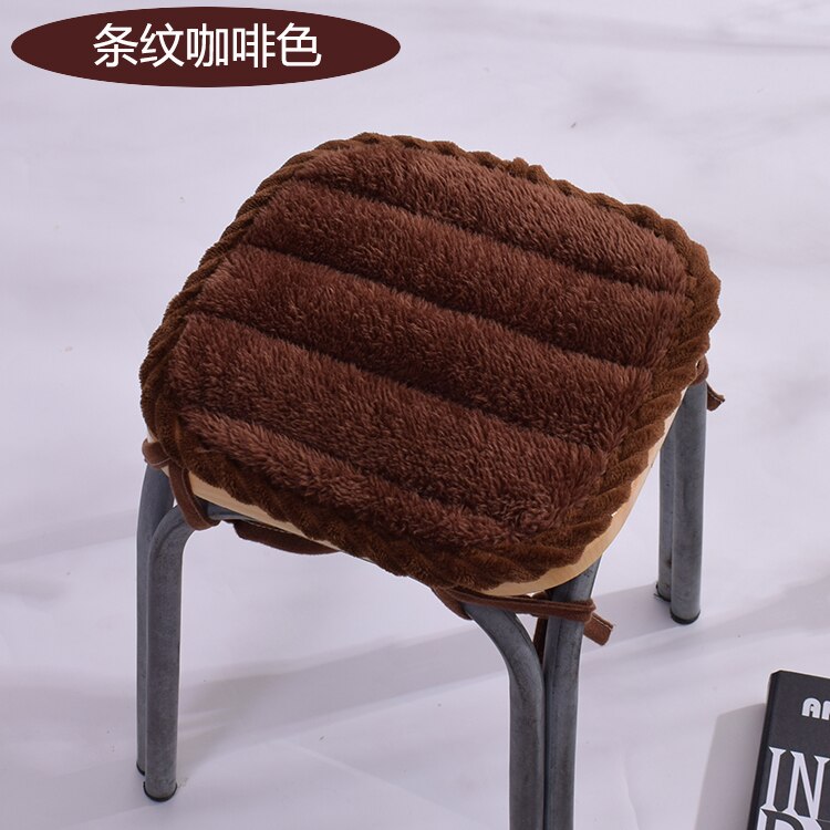 Solid Thick Stool Cushion Chair Seat Cushion Kids Seat Pad Antiskid Cute Pillow Cushion Home Decor 28x28/33x33 CM: Coffee / about 28x28cm