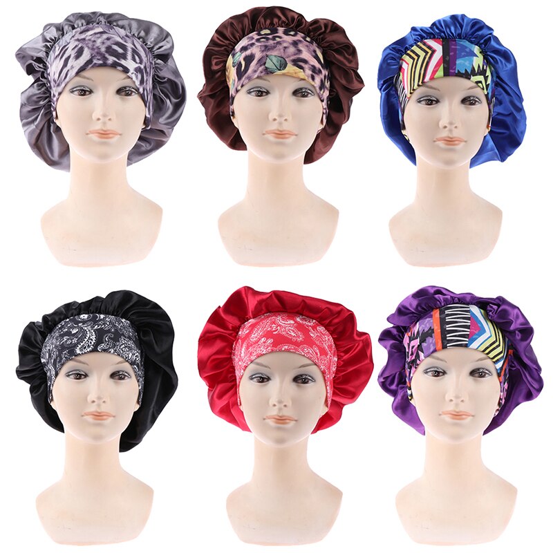 Slaapmuts voor dames met afrikaans patroon en ankaraprint, satijnen voering, zacht, extra groot hoofddeksel, hoofddoek voor dames, haarverzorgingshoed