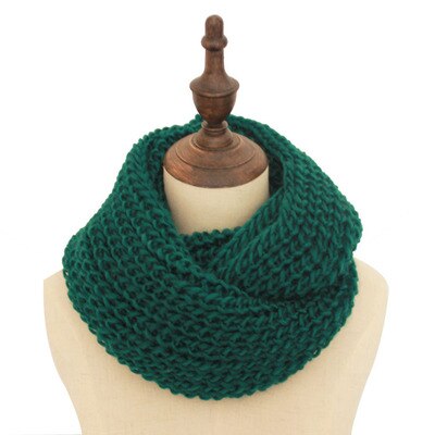 Bufanda negra de cuello redondo para hombre, bufanda tejida para Invierno para mujer, bufandas de invierno para hombre, bufandas infinitas rojas para hombre: dark green