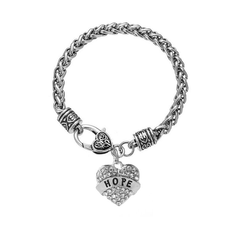 Klar stein armbänder frauen vintage mom mimi nana kristall armband pop kette schwester Armband besten freund tante brief kette hoffen: hope