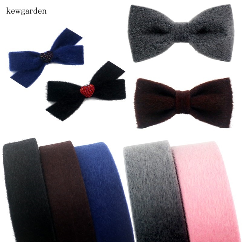 Kewgarden pluche fluwelen stof gelaagde doek linten 1-1/2 " 1 " 3/8 " handgemaakte tape wollen lint diy strik lint 5m/ stuks