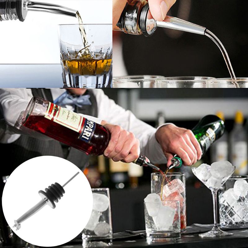 Rustfrit stål whisky spiritus olie flow vinflaske hælder hældtud prop med låg barware værktøj vin hælder