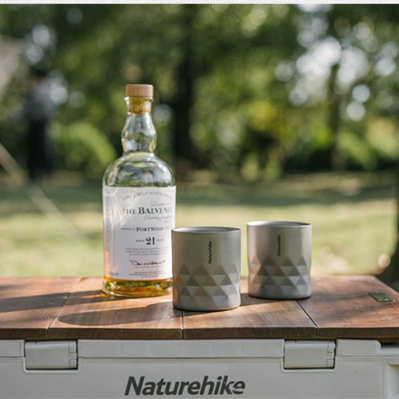 Naturehike Outdoor Titanium Cup 280Ml Draagbare Dubbele Laag Lichtgewicht 78G Camping Picknick Servies Theekopje Water Beker Wijn Glas