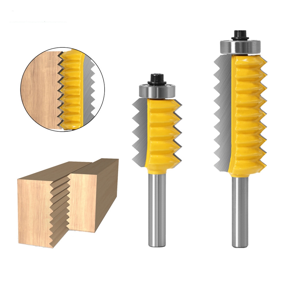1PCS 8mm Shank Finger Joint Glue Milling Cutter Raised panel V joint Router Bits for Wood Tenon Woodwork Cone Tenoning Bit