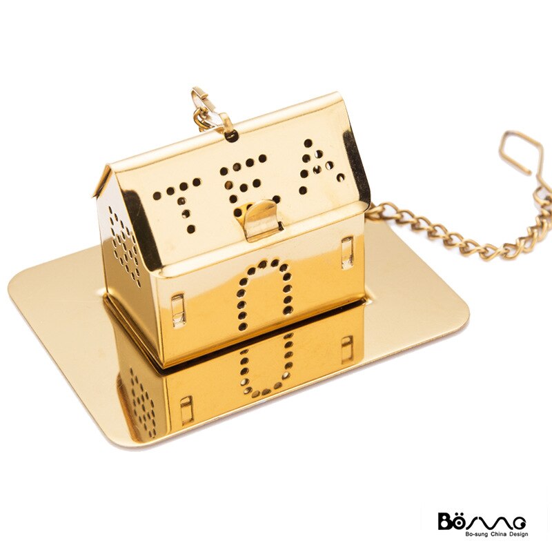 Kitchen Tube-shaped Tofu Gold-plated Leaky Tea Separator Environmental Protection Tea Utensils Ceremony Strainer Home Decoration: 1