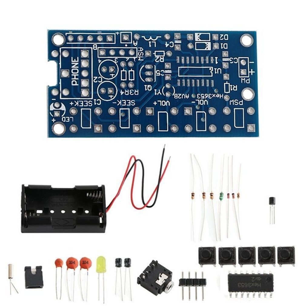 Wireless Stereo FM Radio Receiver Module PCB DIY Electronic Kits 76MHz-108MHz materials