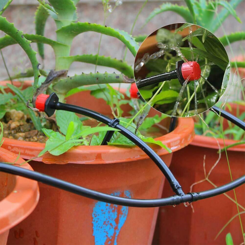 1 Set of 40M DIY Micro Drip Irrigation System Plant Self Watering Cooling Device Garden Hose Kit - Timer
