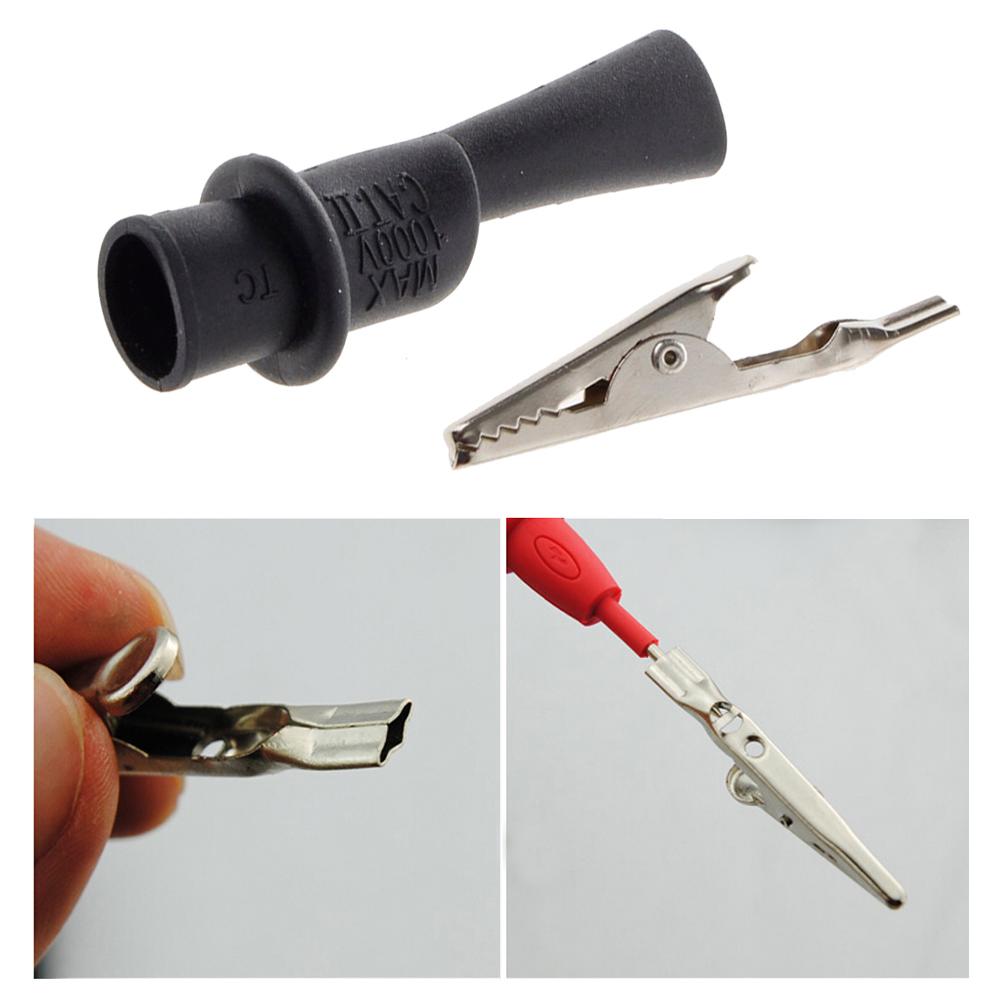1 pares jacaré crocodilo clipes de teste grampos para multímetro testador sonda elétrica braçadeira teste sonda medidor