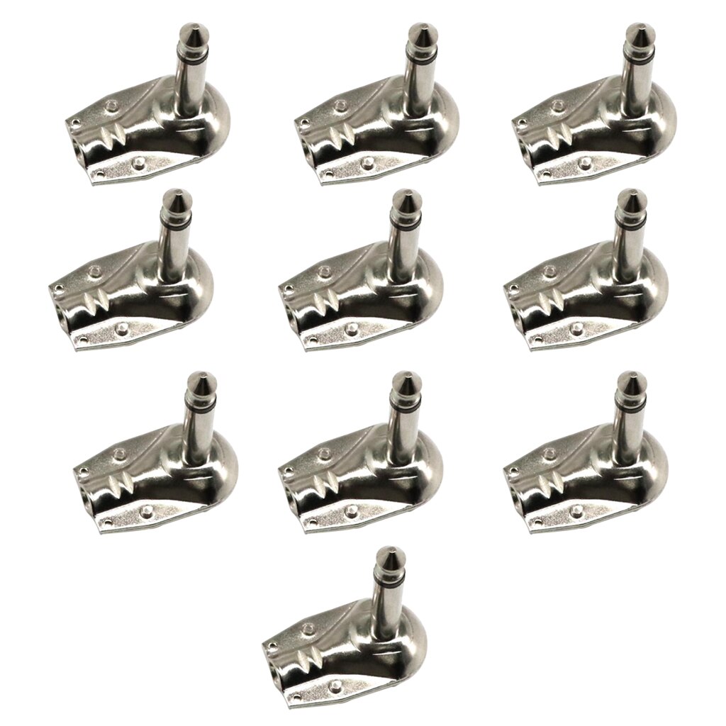 10pcs 1/4'' 6.35mm Mono 90 Degree Angle Guitar Plug Flat Male Connector Adapter Solder Lugs