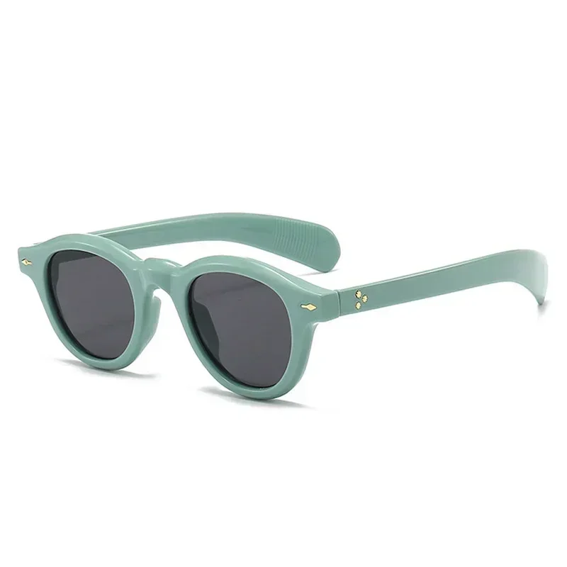 JNPCXI Anti-Blu-Ray Runde Frauen Gläser Rahmen Retro Sonnenbrille Nieten Dekoration Optische Männer Orange Brillen Rahmen: YELLOW