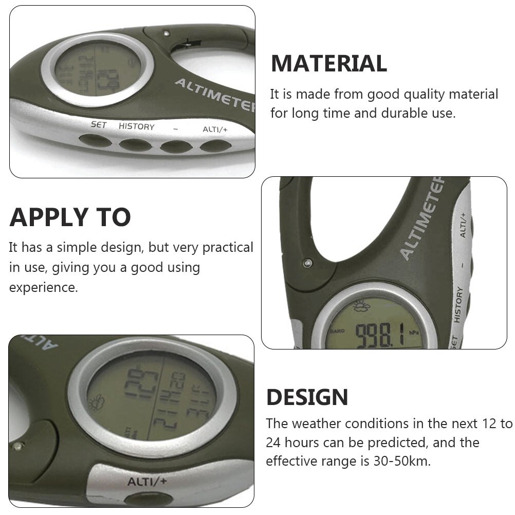 Portable Carabiner Barometer Handheld Altimeter Mountain Climbing
