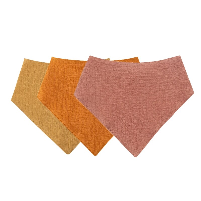 3Pcs Baby Bibs Cotton Newborn Snap Button Soft Triangle Saliva Towel Burp Cloth D5QA: 2