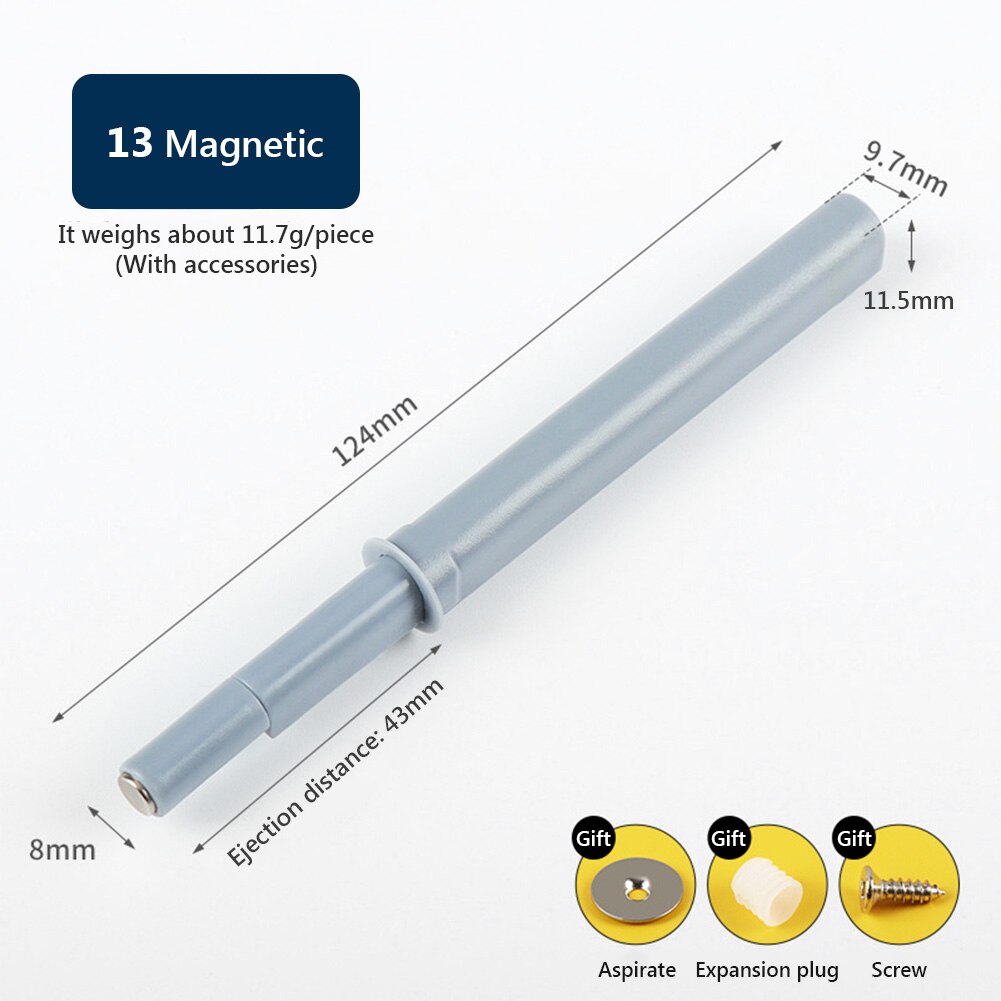 Magnetic Cabinet Catches Cabinet Latch Push to Open Cupboard Drawer Door Touch Stop Damper Buffer Pull Push Invisible: 13