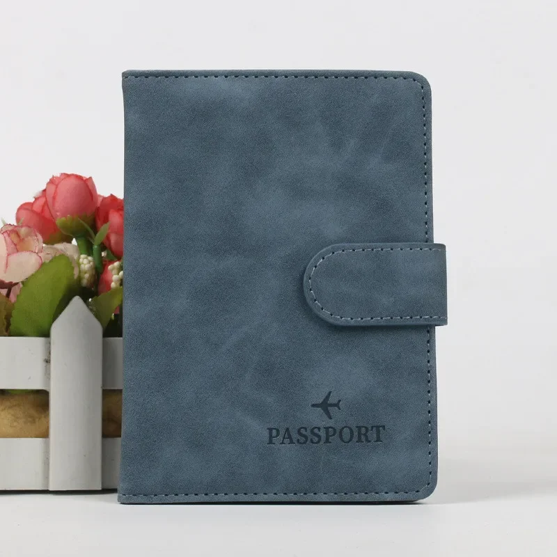 Lederen paspoorthouder covers case waterdichte reis creditcard portemonnee schattig paspoortboek voor dames/heren gesp paspoorthoes: green