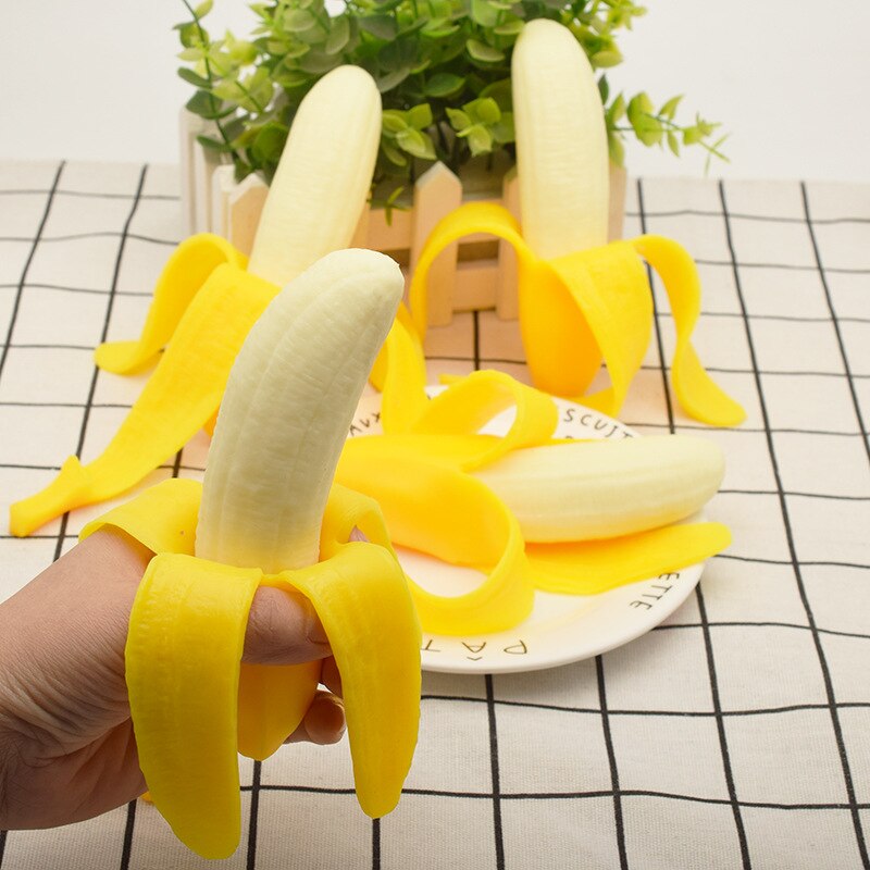 Spoof Peeling Bananen Decompressie Speelgoed Squish Games Prank Funny Trick Joke Gags Bananasplit Stress Reliever Mischief