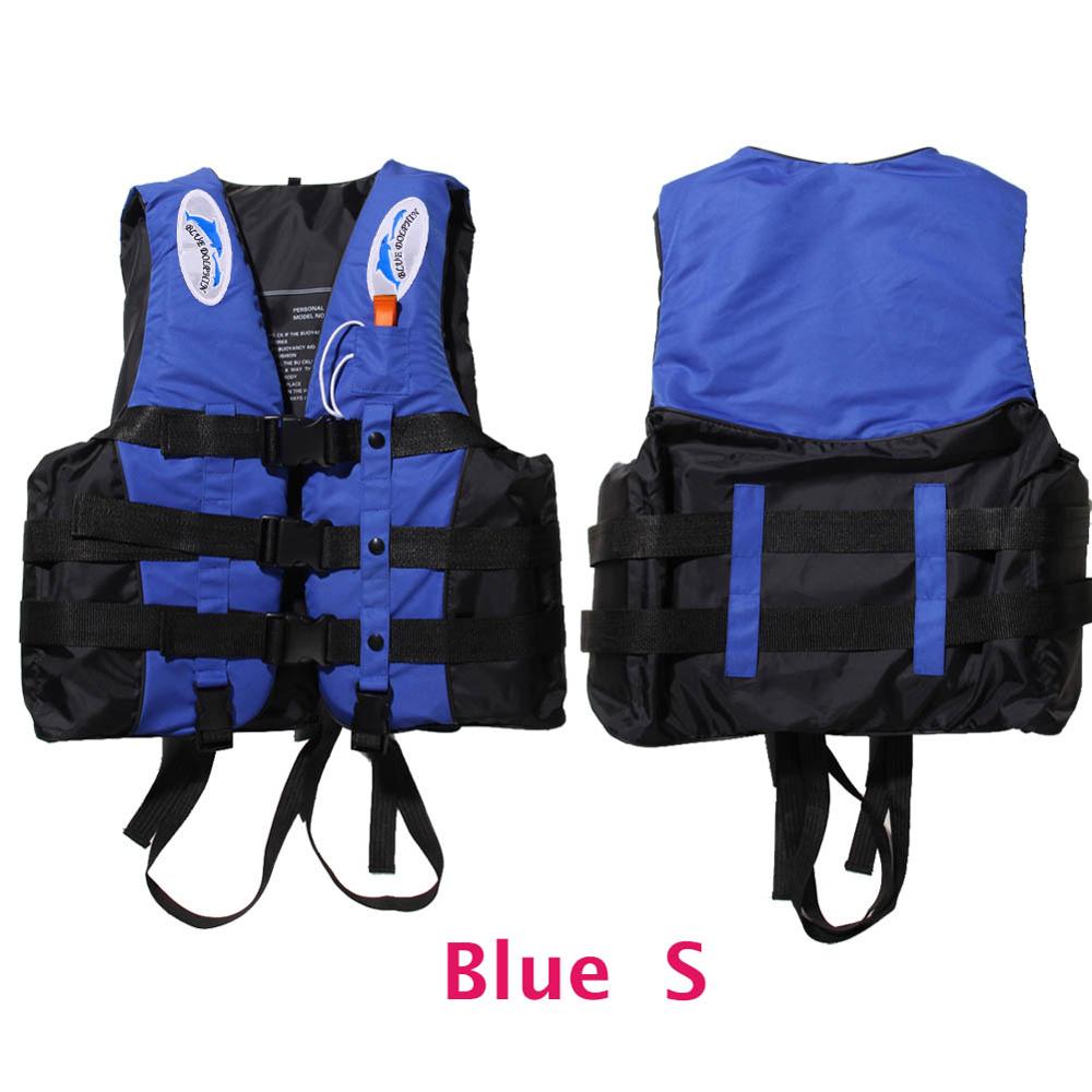 Adult Life Jacket Vest Swimwear Life Vests Jackets with Whistle for Water Sports Man Jacket Swimming Boating Drifting Jacket: Blue S