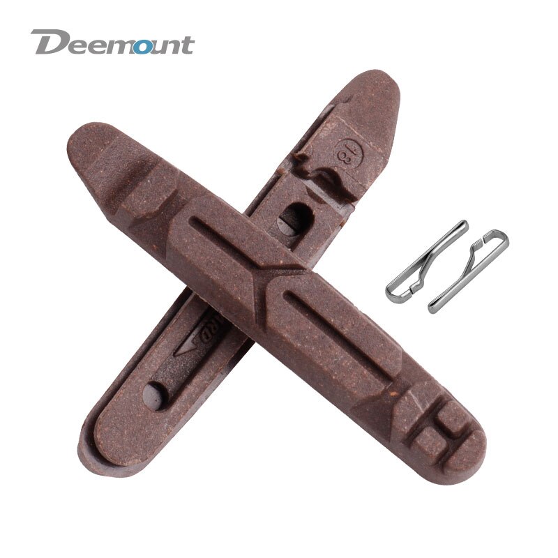 Deemount 1 Pair Carbon Rim Brake Pads Road Bike Caliper Braking Inserts for Carbon Wheel Low Ri Wear Low Noise All Weather Use