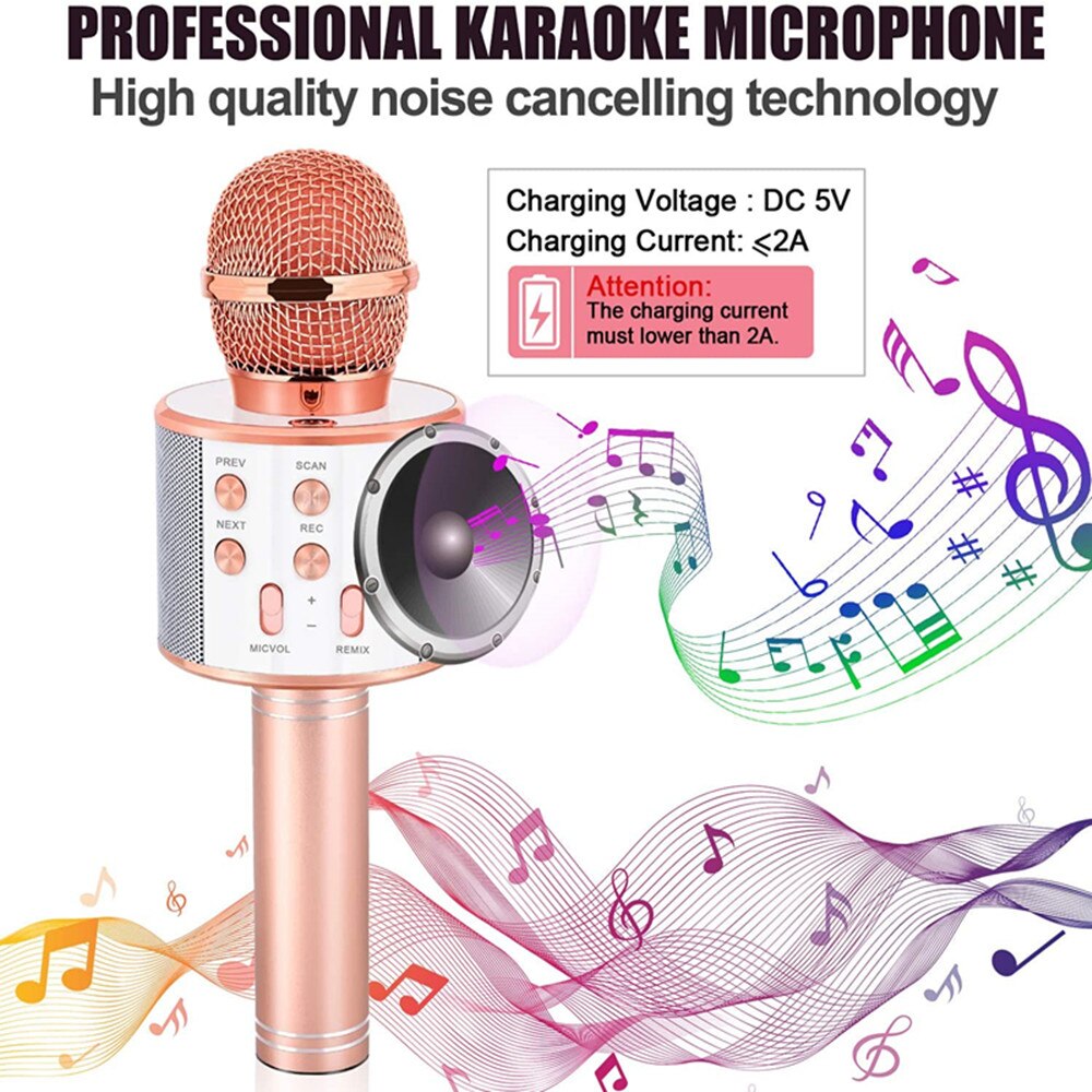 wireless bluetooth USB microphone condenser karaoke mic stand radio mikrofon studio recording studio Child's
