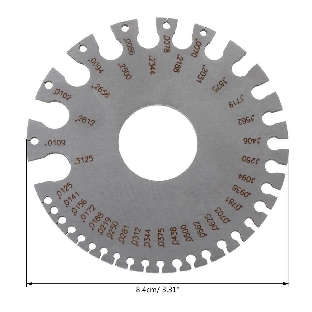 Metal Round SWG Wire Thickness Measurer Tester Ruler Diameter Measuring Gauging Lathe Tool