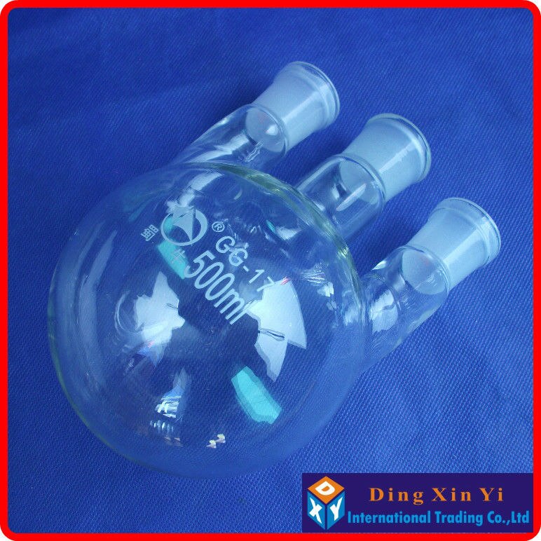 500ml 24/29 three-necked round-bottom flask,Flask round bottom with three necks,short neck standard ground mouth