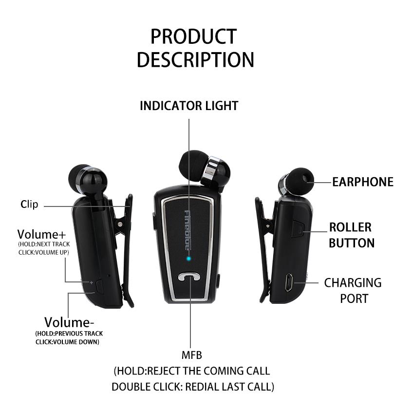 Fineblue F-V3 conforto &amp; ajuste seguro sem fio cancelamento de ruído estéreo sem fio handsfree cancelamento de ruído fones de ouvido 5 horas chamada