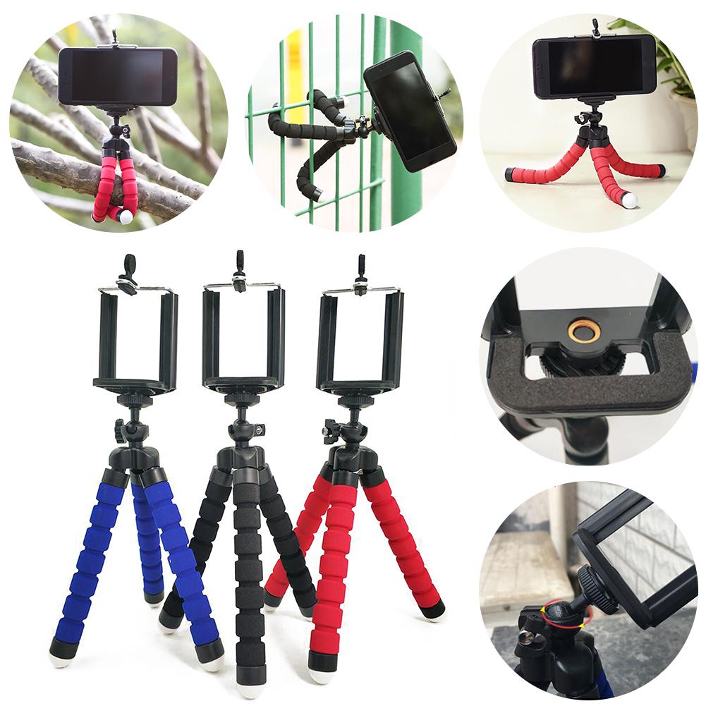 Mini Tripod Portable Multifunctional Sponge Flexible Tripod With Phone Clip For Selfie Mobile Phones Lightweight Camera