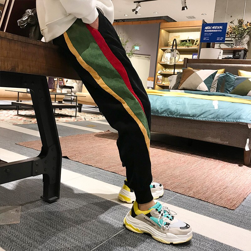 Rua hip-hop calças simples vestido estilo ginásio jogging temperamento calças soltas calças de fitness masculina roupas masculinas musculação
