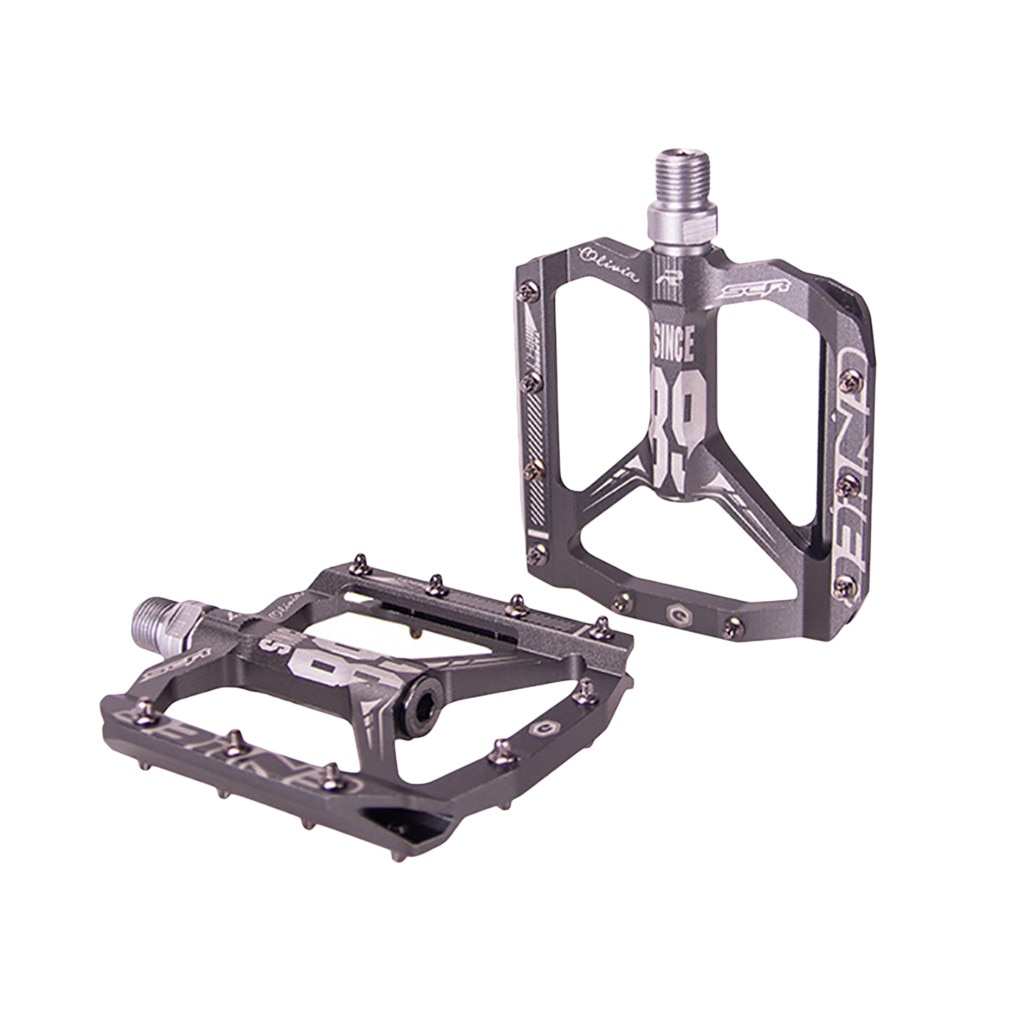 Myzrh Mtb Bmx Bicycle Pedal Ultralight Aluminium Alloy Pedals Du Bearing 1pair Outdoor Bicycle Accessories Camping Tools #LR2: Gray