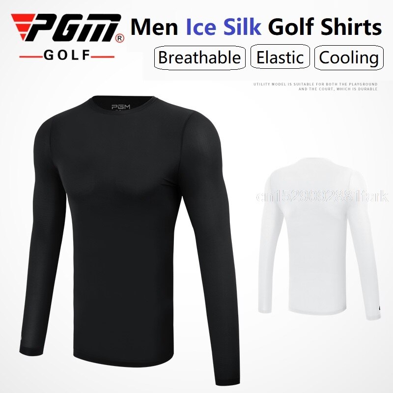 Golfklær til #39 solbeskyttelsesskjorte issilke tights langermet t-skjorte anti-uv treningsundertøy skjorter golf sportsklær