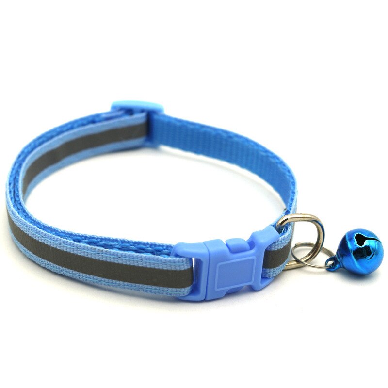 Collar reflectante para mascotas Collar campana ajustable tamaño adecuado para los gatos y suministros para mascotas perros básicos collares: Sky blue