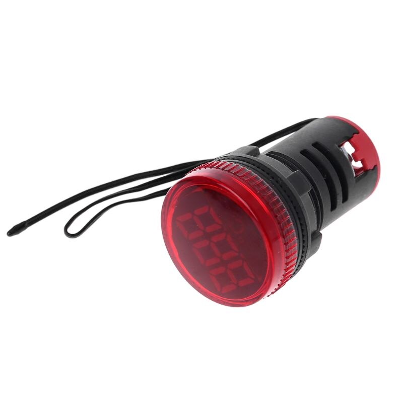 22mm ac 50-380v termometer indikatorlampe førte digital displaymåler temperaturmåling induktion fra  -20-199c whosale: Rød
