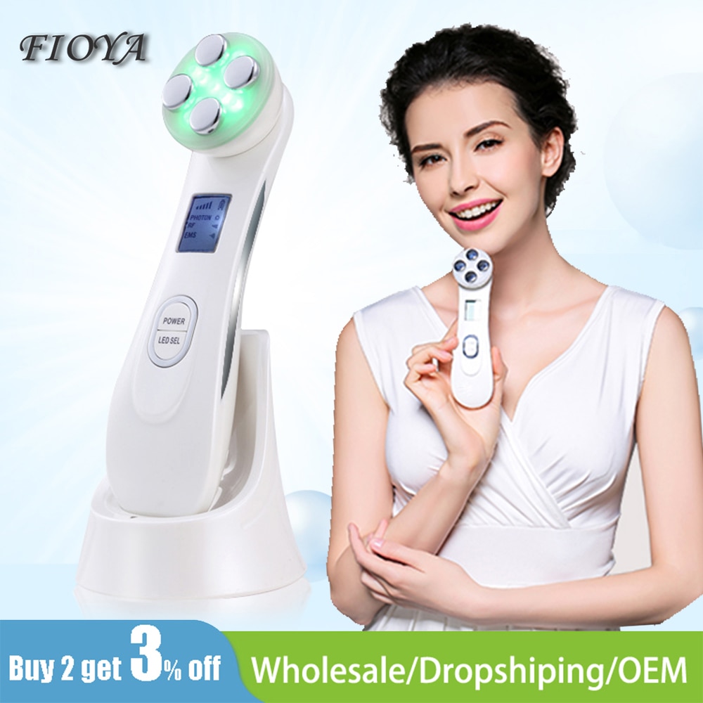 RF Radio Frequency Thermage Face Lifting device 5 in 1 LED Photon Galvanic Spa EMS Mesotherapy Electroporation Facial Massager