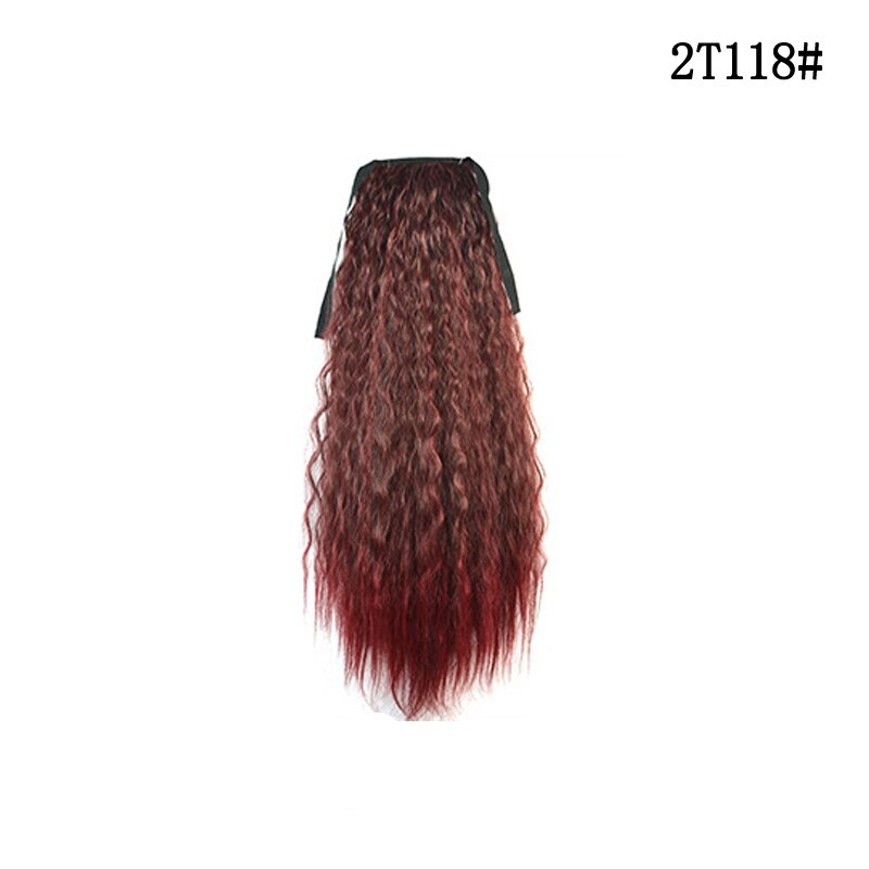 Synthetic Ponytail Wate Wave Long High Temperature Fiber Tie on Hair Extensions For Girls Party Clip in Hairpieces OLD STREET: 168-2T118 / 3 pcs