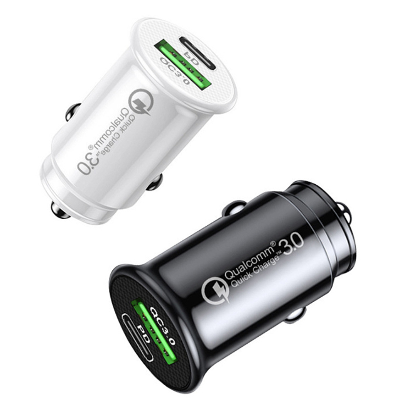 48W Mini Dual ports Car Charger For Mobile Phone Tablet GPS Fast Charger Car- Charger Car USB Phone Charger Adapter in Car PD QC