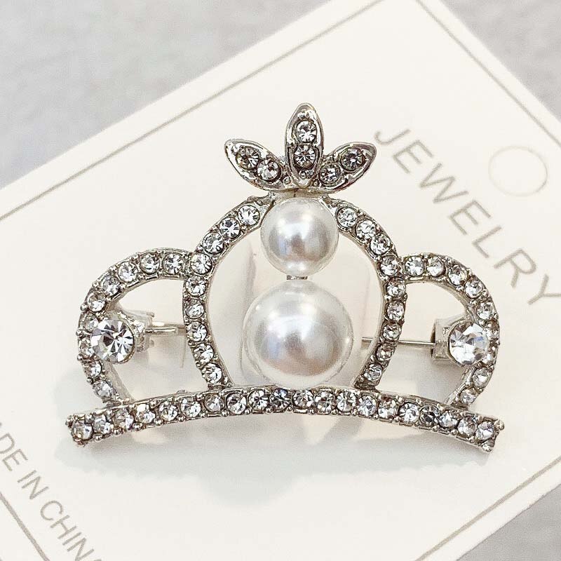 Mode Kristal Broche Luxe Retro Kroon Badges Voor Vrouwen Strass Pin Broches Meisje Bruiloft Corsage Kleding Decor 1Pc: 12