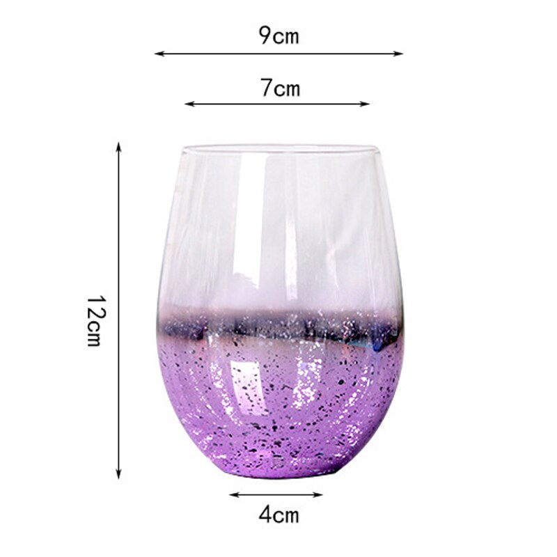 Taza de cielo estrellado de 540ml, vaso de agua de vidrio para el hogar, vaso de batido en forma de huevo, vaso sin plomo,: 4