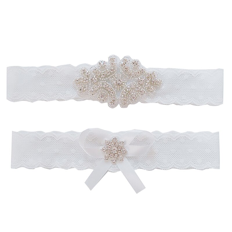 2pcs/set Wedding Garters Lace Embroidery Floral Sexy Garters For Women/Bride Thigh Ring Bridal Elastic Leg Garter: 7