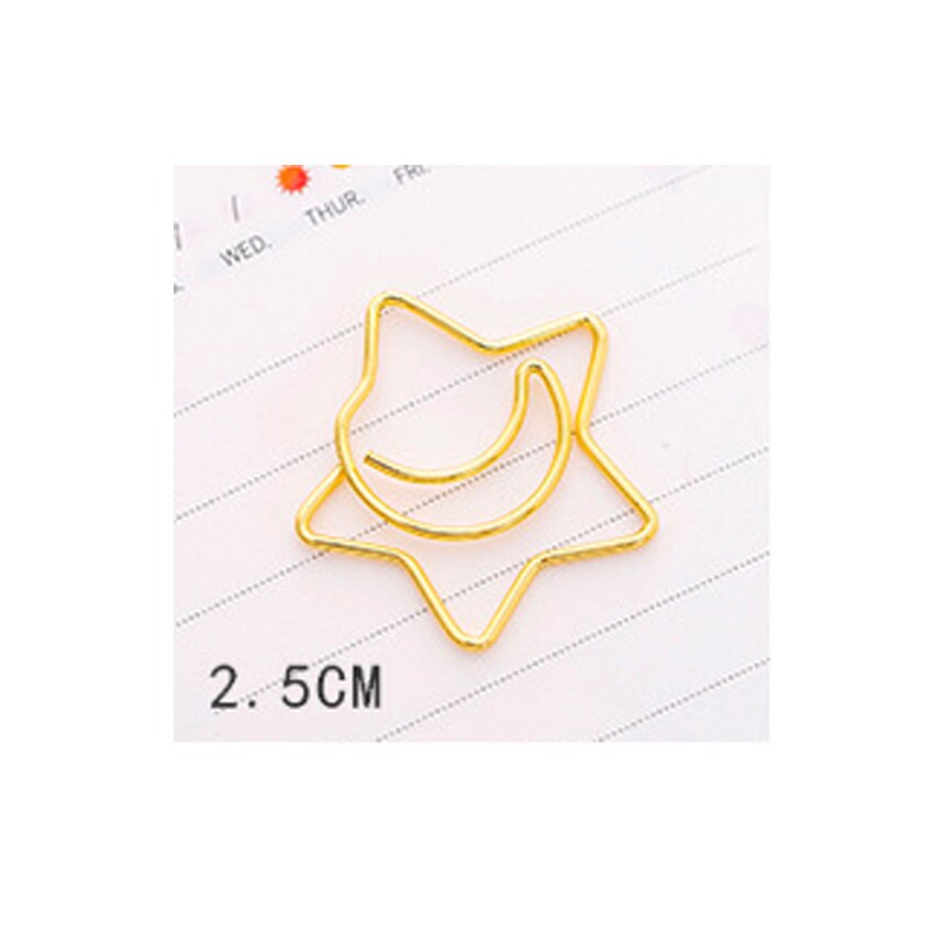 50pcs/lot Kawaii And Cute Planner Tools Metal Mini Clips Photos Stationery Metal Binder Clips: Star