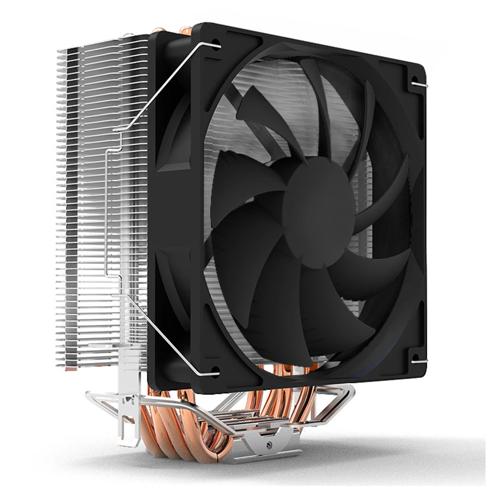 Processor Cooler For Lga -V3/1366/1151/1700 AM4 AM3 4 Heat Pipes Cpu Cooler 4PIN Fan Heatsink IWONGOU Radiatier Ventilador: Black / BROWN
