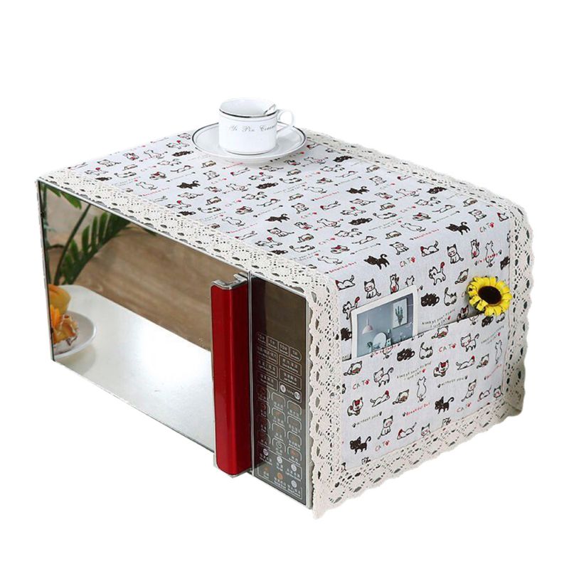 Microwave Cover Flower Language Green Oven Dust Cover: A