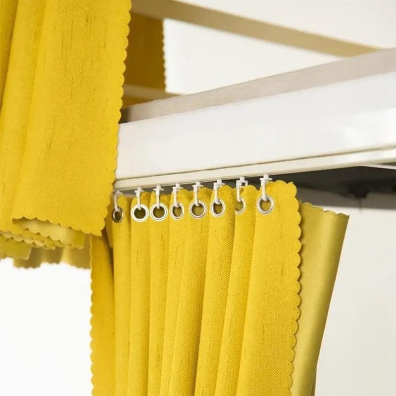 100/200PCS Gordijnrailhaken Wit Gordijnrail Plafondzweefvliegtuigen Set Plastic Afsluitbare Opvouwbare Ophanghaak voor Badkamer Slaapkamer