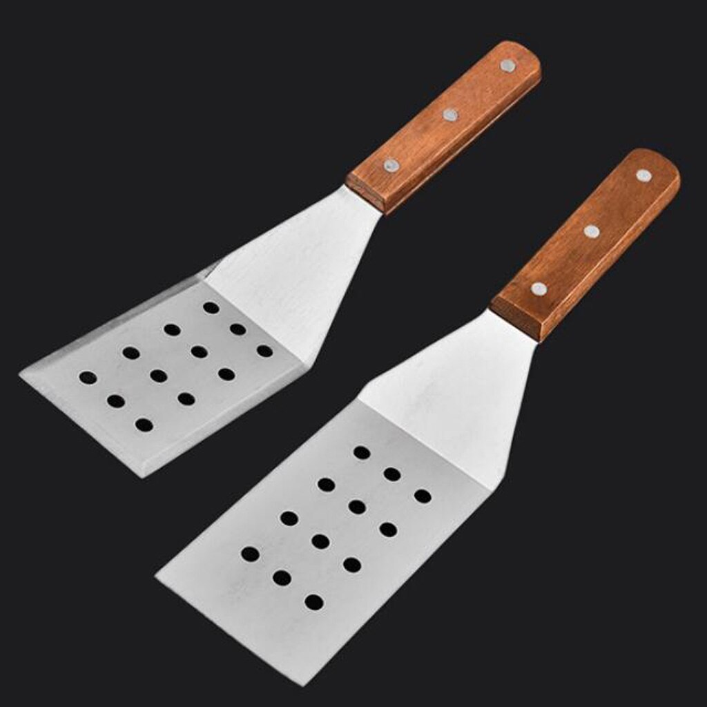 MagiDeal BBQ Grill Spatula Chopper Scraper Perforated Turner Griddle Teppan