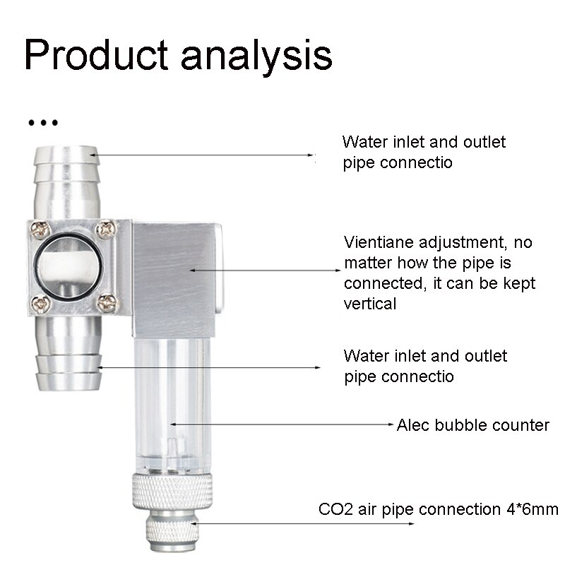 ZRDR aquarium CO2 external atomizer, with bubble counter atomizer, super diffuser outside the fish tank, for aquatic plants