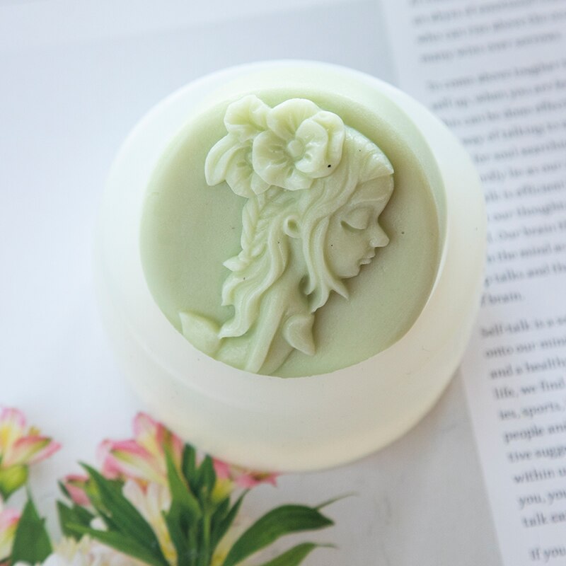 Beauty Girl Flower Fairy Handmade Soap Silicone Mold DIY Chocolate Cake Mold Bathroom Supplies Soap Making Set Cake Decors: B