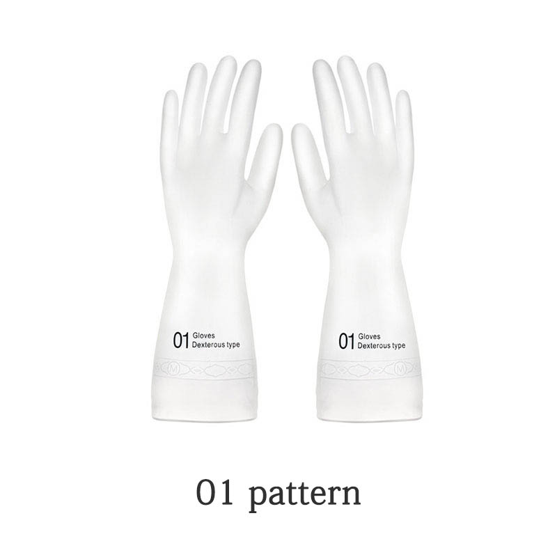 1 Pair Waterproof Household Cleaning Tools Cleaning Glove Kitchen Silicone Dish Washing Gloves Portable Garden Cleaning Gloves: 01 pattern / S